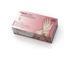 MediGuard Powder-Free Clear Vinyl Exam Gloves, Size S