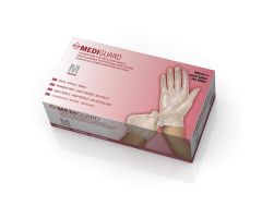 MediGuard Powder-Free Clear Vinyl Exam Gloves, Size M MSV512