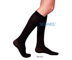 SIGVARIS 233CWG Womens Cotton Calf High w/ Grip Top-Medium Short-Black