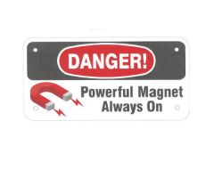 MRI Warning Sign, "Powerful Magnet Always On", Plastic, .050 Thick, Spanish 4" X 8"