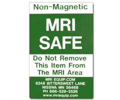 MRI Sticker, 4" x 6 " Non Magnetic, MRI Safe, Do not Remove Item from the MRI Area", Large, Set of 50. Red