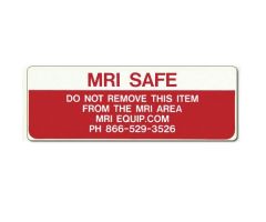 MRI Sticker, 1" X 3", Non Magnetic, MRI Safe, Do not Remove Item from the MRI Area, Set of 100. Red