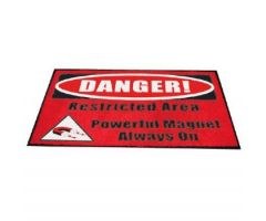 MRI Floor Sticker, Danger! Restricted Area-Powerful Magnet Always on, 3' X 5'