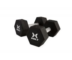 XULT Urethane Hex Dumbbell Set, Black, 5 lb. to 50 lb., Special Order with 12 to 16-Week Lead Time