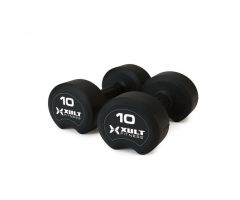 XULT Rubber Studio Dumbbell Pair, Black, 14 lb.