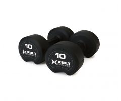 XULT Rubber Studio Dumbbell Pair, Black, 2-20 lb.