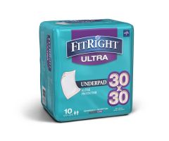 FitRight Fluff/Polymer Underpads, Heavy Absorbency, 30" x 30" MUP1000FZ