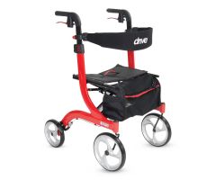 Drive Nitro Rollator, 10" Casters, Aluminum, Red