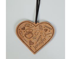 Female Nurse Etched Wood Ornament, Personalized