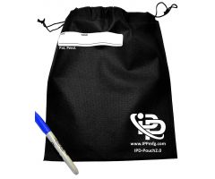 IPD Respiratory Device Pouch with Drawstrings, 9.5" x 11", Black
