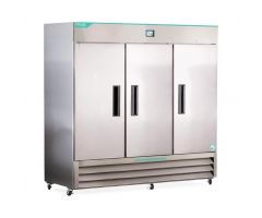 White Diamond Series Laboratory / Medical Refrigerator, Stainless Steel, 3 Solid Doors, 72 cu. ft.