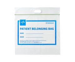 Clear Plastic Patient Belonging Bag with Zipper Patch Handle, 20" x 21" x 4"