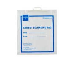 Rigid Handle Plastic Bag, Patient Belonging, 18" x 20" x 3.5", Clear