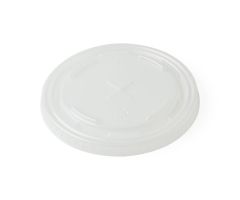Plastic Translucent Lid with Straw Slot for 9 oz. Plastic or Paper Cups