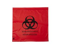 Biohazard Liners with Zip Closure, 1 gal., 2.0 Mil, Red, 12" x 12"