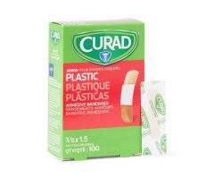 CURAD Plastic Adhesive Bandage, 3/8" x 1.5"