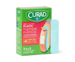 CURAD Neon Plastic Adhesive Bandages, 3/4" x 3"