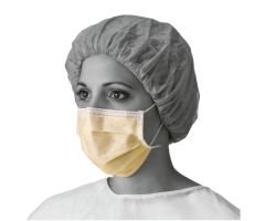 Basic Procedure Face Mask with Ear Loops, Yellow, Spunbond Polypropylene Outer / Cellulose Inner