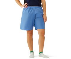 Blue Multilayer Disposable Exam Shorts with Elastic Waist, Size L
