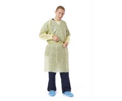 Lightweight Multi-Ply Cover Gown with Neck Ties and Extra-Long Center Tie, Yellow, Size 2XL