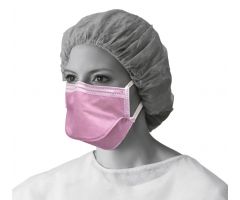 ASTM Level 2 Duckbill Surgical Face Mask with Ties and Antifog Foam, Pink