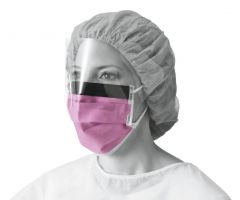 ASTM Level 3 Procedural Face Mask with Eye Shield and Ear Loops, Pink

