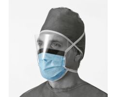 Surgical Face Mask with Antifog Shield and Ties, Blue