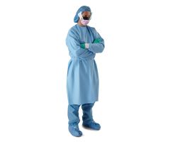Premium Breathable Film Chemo-Tested Procedure Gowns with Knit Cuffs, Blue, Size L