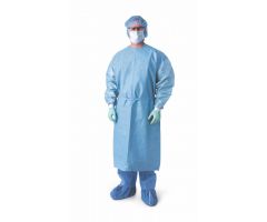 Premium Breathable Film Chemo-Tested Procedure Gowns with Knit Cuffs, Blue, Size M