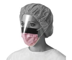 ASTM Level 3 Procedural Face Mask with Eye Shield and Ear Loops, Antifog Foam, Purple