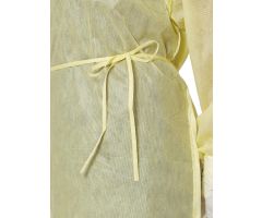 Medium-Weight Isolation Gown with Side and Neck Ties, Yellow, Size XL