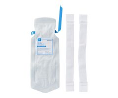 Refillable Ice Bag with Clamp Closure and Hook-and-Loop Straps, White, 5" x 12"