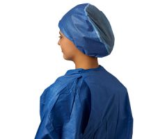 Premium SMS / Polypropylene Head Cover, Elastic Back and Adjustable Front, Blue, Size Regular
