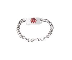 Medical Alert Bracelet Engraved with "Diabetic", 7.5"
