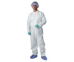 Breathable Coveralls with Elastic Wrists and Ankles, White, Size 3XL