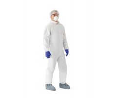 Prohibit Coveralls with Elastic Wrists and Ankles, Zipper Front, White, Size L