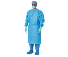 AAMI Level 3 Premium Heavyweight Multilayer Isolation Gown with Knit Cuffs, Blue, Size XL