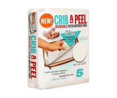 Crib-A-Peel Bed Sheet, 5 Layers, White, Crib/Toddler Mattresses NONPA100H