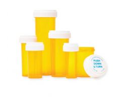 Amber Prescription Vial with Reversible Cap, 30 Dram, 210/Case