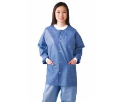 Multilayer Lab Jacket with Knit Cuffs and Collar, Blue, Size XL NONRP600XLZ
