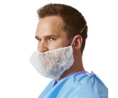 Spunbond Beard Covers with Elastic, White