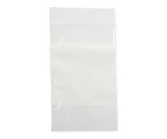 Plastic Bags with Zip Closure and White Write-On Block, 2 mil, 3" x 5"