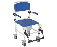 Shower / Commode Rehab Chair Aluminum, w/Locking Rear Cstrs