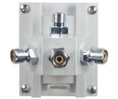 MRI Check Valve Manifold on Slide Plate(4 DISS Male Ports, 1 gas inlet, 3 outlets)