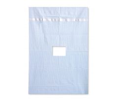 Blue Paper Drape, 18" x 27" (45.7 x 68.6 cm) with 3" x 4" (7.6 x 10.2 cm) Rectangle Fenestration and Adhesive Along One Edge