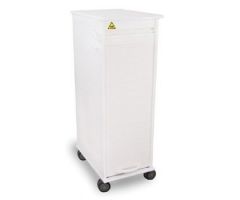 White Polyethylene MRI Lockable Cart: 12"W X 35"H X 19"D