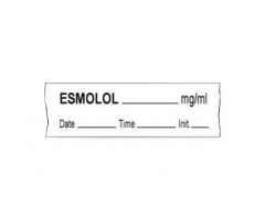 Anesthesia Label Tape with Date / Time / Initial, Esmolol mg / mL, 1/2" x 500", White