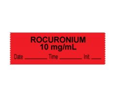 "Rocuronium 10 mg / mL" Tape, 0.5" x 500", Red