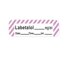 Labetalol Label, White with Violet, 1-1/2" x 1/2"