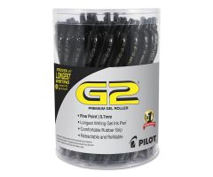 G2 Premium Retractable Gel Pen, Black Barrel, Fine, 0.7 mm, Black
